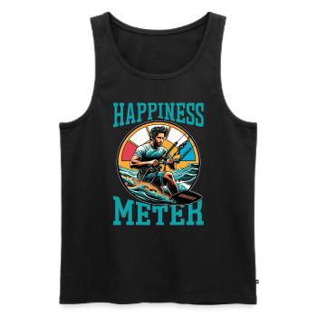 Kiteboarding Happiness Meter Water Sports Surfing - Männer Premium Bio Tank Top - Schwarz - Vorne - Michal (187cm)