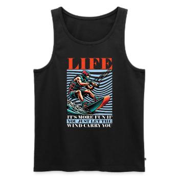 La vie de kitesurf est plus amusante si vous faites de la planche à voile - Débardeur bio Premium Homme - noir - Devant - Michal (187cm)