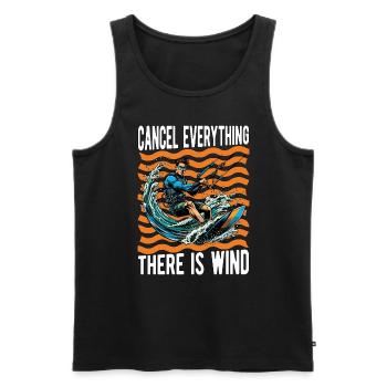 Kiteboarding Cancel Everything There Windsurfing - Men's Premium Organic Tank Top - black - Front - AI Model Male 178 light (178cm)