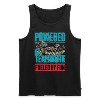 Dragon Boating Powered By Teamwork Water Sports - Men's Premium Organic Tank Top - black - Front - Michal (187cm)