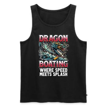 Dragon Boating Where Speed Meets Water Sports - Men's Premium Organic Tank Top - black - Front - Michal (187cm)