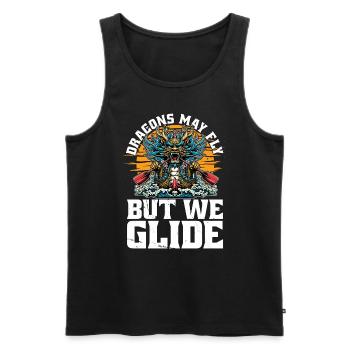 Dragon Boating Dragons May Fly But We Paddling - Männer Premium Bio Tank Top - Schwarz - Vorne - Michal (187cm)