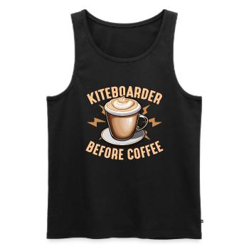 Kiteboarder Before Coffee Windsurfer Coffee Lover - Männer Premium Bio Tank Top - Schwarz - Vorne - Michal (187cm)