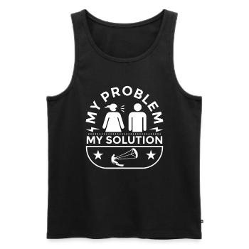 Kiteboarder My Problem My Solution Pictogram Dad - Männer Premium Bio Tank Top - Schwarz - Vorne - AI Model Male 178 light (178cm)