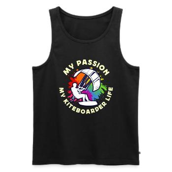 Kiteboarding My Passion My Kiteboarder Windsurfing - Men's Premium Organic Tank Top - black - Front - Michal (187cm)