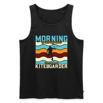 Kiteboarding Morning Is Not My Time I'm Windsurfer - Männer Premium Bio Tank Top - Schwarz - Vorne - Michal (187cm)