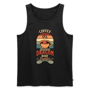 Dragon Boating Café Avant de Pagayer Amateur de Café - Débardeur bio Premium Homme - noir - Devant - Michal (187cm)