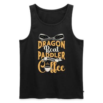 Pagayeur de bateau-dragon avant l’aviron Amateur de café - Débardeur bio Premium Homme - noir - Devant - Michal (187cm)