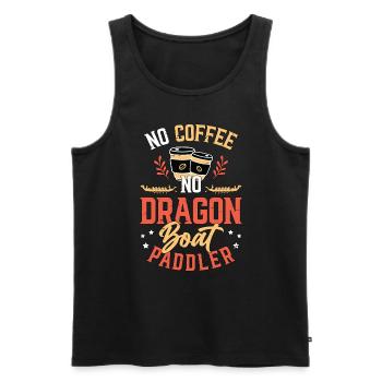 Dragon Bateau Pas de Café Pas de Paddle Amateur de Café - Débardeur bio Premium Homme - noir - Devant - Michal (187cm)