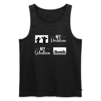 Dragon Boating My Problem My Pictogram Mom Dad - Männer Premium Bio Tank Top - Schwarz - Vorne - Michal (187cm)