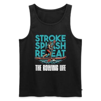 Water Rowing Stroke Splash Repeat Water Sports - Men's Premium Organic Tank Top - black - Front - AI Model Male 178 light (178cm)