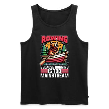 Rowing Because Running Is Too Mainstream Paddling - Men's Premium Organic Tank Top - black - Front - AI Model Male 178 light (178cm)