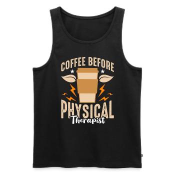 Physical Therapy Coffee Physiotherapy Coffee Lover - Men's Premium Organic Tank Top - black - Front - Michal (187cm)