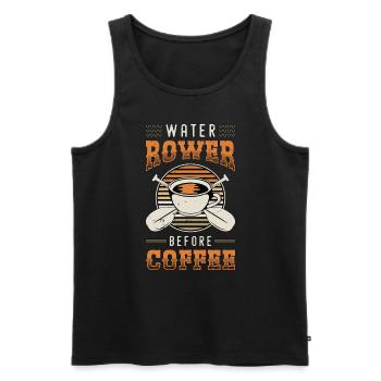 Water Rower Before Coffee Paddling Coffee Lover - Men's Premium Organic Tank Top - black - Front - Michal (187cm)