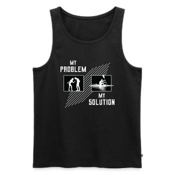 Water Rowing My Problem My Solution Pictogram Dad - Männer Premium Bio Tank Top - Schwarz - Vorne - Michal (187cm)