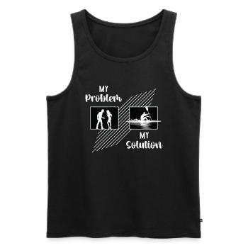 Water Rowing My Problem My Pictogram Mom Paddling - Männer Premium Bio Tank Top - Schwarz - Vorne - Michal (187cm)