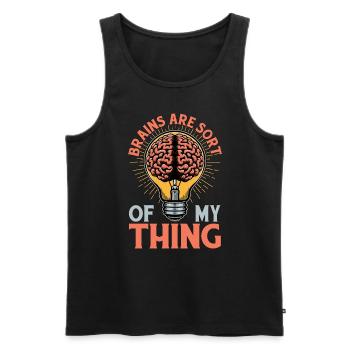 Neurosurgeon Brains Are Sort Of My Neurologist - Men's Premium Organic Tank Top - black - Front - Michal (187cm)