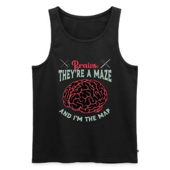 Les cerveaux des neurochirurgiens sont un labyrinthe et un neurologue - Débardeur bio Premium Homme - noir - Devant - Michal (187cm)