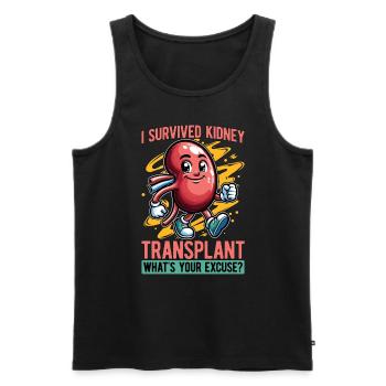 Chirurgie de transplantation J’ai survécu à la technologie de chirurgie rénale - Débardeur bio Premium Homme - noir - Devant - AI Model Male 178 light (178cm)