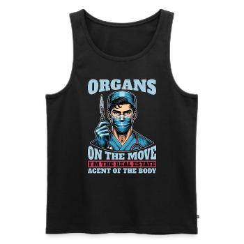 Transplant Surgery Organs On The Move Physician - Men's Premium Organic Tank Top - black - Front - Michal (187cm)
