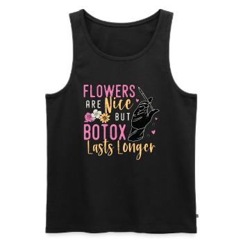 Plastic Surgery Flowers Are Nice Cosmetic Surgeon - Men's Premium Organic Tank Top - black - Front - AI Model Male 178 light (178cm)
