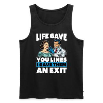 Plastic Surgery Life Gave You Lines Cosmetic Nurse - Men's Premium Organic Tank Top - black - Front - AI Model Male 178 light (178cm)
