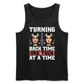 Plastic Surgery Turning Back Time Cosmetic Nurse - Men's Premium Organic Tank Top - black - Front - AI Model Male 178 light (178cm)