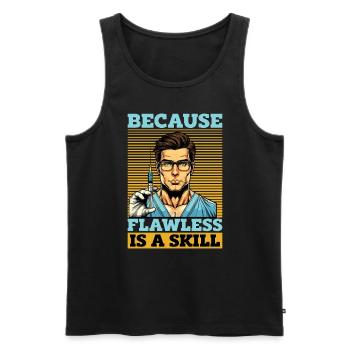 Plastic Surgery Because Flawless Is Esthetician - Men's Premium Organic Tank Top - black - Front - AI Model Male 178 light (178cm)