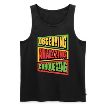 Behavioral Therapist Observing Analyzing Therapist - Men's Premium Organic Tank Top - black - Front - AI Model Male 178 light (178cm)