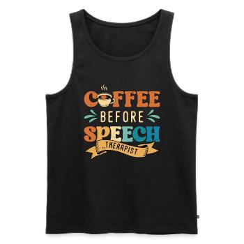 Speech Therapy Coffee Physiotherapist Coffee Lover - Männer Premium Bio Tank Top - Schwarz - Vorne - Michal (187cm)