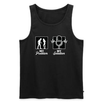 Orthophonie Mon problème Mon pictogramme Maman Papa - Débardeur bio Premium Homme - noir - Devant - Michal (187cm)