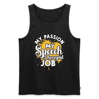 Speech Therapy My Passion My Language Therapist - Männer Premium Bio Tank Top - Schwarz - Vorne - Michal (187cm)