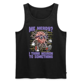 Professeur STEM Moi Nerdy Je pense Neuron Éducateur STEM - Débardeur bio Premium Homme - noir - Devant - AI Model Male 178 light (178cm)