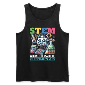 Enseignant STEM Où La magie de l’éducateur - Débardeur bio Premium Homme - noir - Devant - AI Model Male 178 light (178cm)