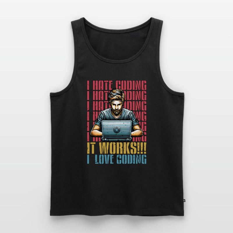 Codeur Je déteste coder Développeur Technologie Codeurs Débardeur bio Premium Homme
