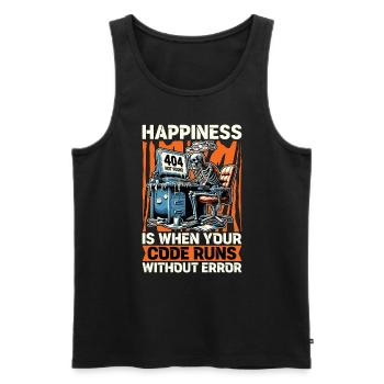 Coder Happiness Is When Your Code Runs Developer - Männer Premium Bio Tank Top - Schwarz - Vorne - AI Model Male 178 light (178cm)