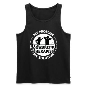 Behavioral Therapist My Problem My Pictogram Dad - Men's Premium Organic Tank Top - black - Front - AI Model Male 178 light (178cm)
