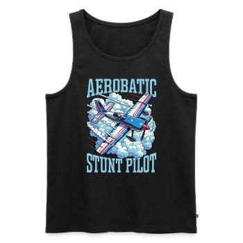 Aerobatic Stunt Pilot Loves Aerobatic Maneuvers - Männer Premium Bio Tank Top - Schwarz - Vorne - Michal (187cm)