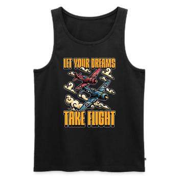 Aerobatic Pilot Let Your Dreams Take Aeroplane - Männer Premium Bio Tank Top - Schwarz - Vorne - Michal (187cm)