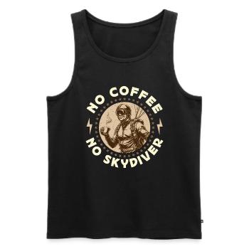 Skydiver No Coffee No Base Jumping Coffee Lover - Men's Premium Organic Tank Top - black - Front - Michal (187cm)