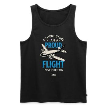 Flight Instructor A Short Story Flight Trainer - Männer Premium Bio Tank Top - Schwarz - Vorne - AI Model Male 178 light (178cm)