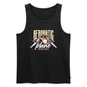 Aerobatic Pilot Before Aeroplane Coffee Lover - Männer Premium Bio Tank Top - Schwarz - Vorne - Michal (187cm)