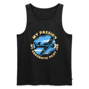 Aerobatic Pilot My Passion My Aerobatic Maneuvers - Männer Premium Bio Tank Top - Schwarz - Vorne - Michal (187cm)