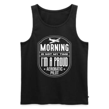 Pilote de voltige Morning Is Not My Time Aviation - Débardeur bio Premium Homme - noir - Devant - Michal (187cm)