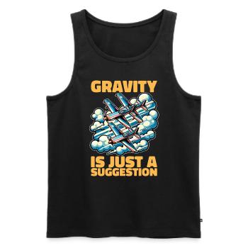 Aerobatic Pilot Gravity Is Just Aerobatic Maneuver - Männer Premium Bio Tank Top - Schwarz - Vorne - Michal (187cm)