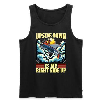 Aerobatic Pilot Upside-Down Is My Right RC Pilot - Männer Premium Bio Tank Top - Schwarz - Vorne - Michal (187cm)