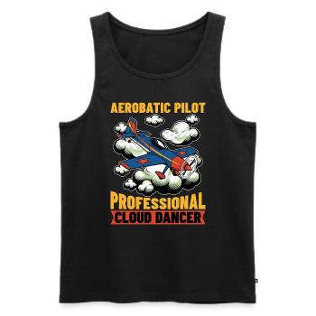Aerobatic Pilot Professional Cloud Dancer Aviation - Männer Premium Bio Tank Top - Schwarz - Vorne - Michal (187cm)