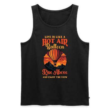 Hot Air Ballooning Life Is Like Hot Air Balloonist - Männer Premium Bio Tank Top - Schwarz - Vorne - Michal (187cm)