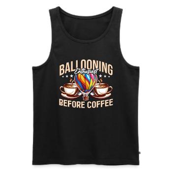 Ballooning Enthusiast Before Aeronaut Coffee Lover - Männer Premium Bio Tank Top - Schwarz - Vorne - Michal (187cm)