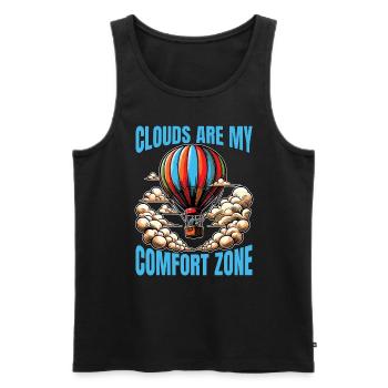 Hot Air Ballooning Clouds Are My Comfort Aviation - Männer Premium Bio Tank Top - Schwarz - Vorne - Michal (187cm)